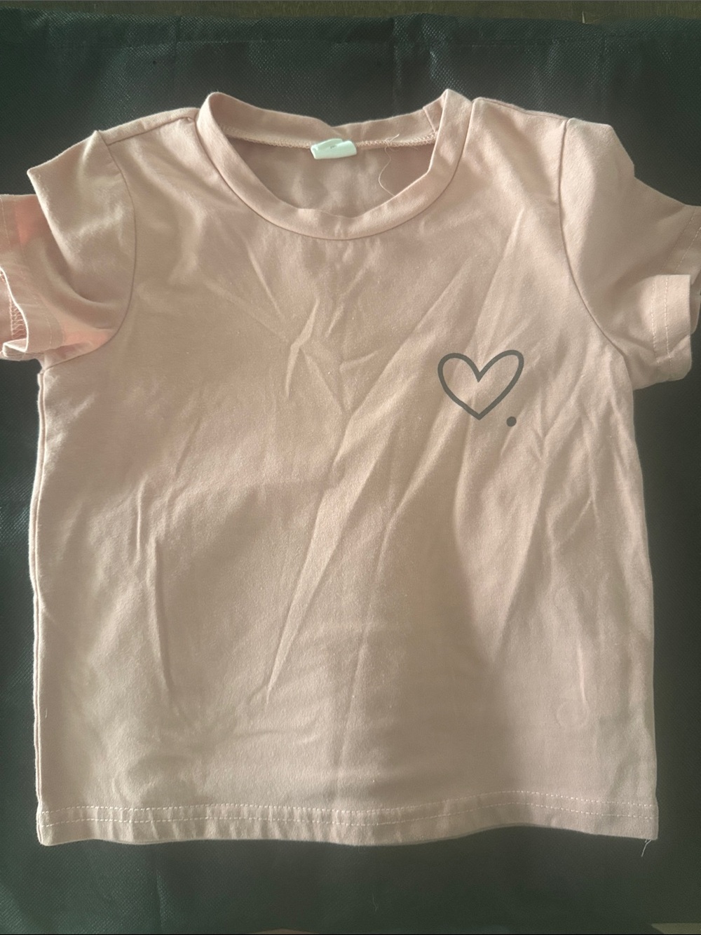 SHEIN Pale Pink Tee with Heart Outline